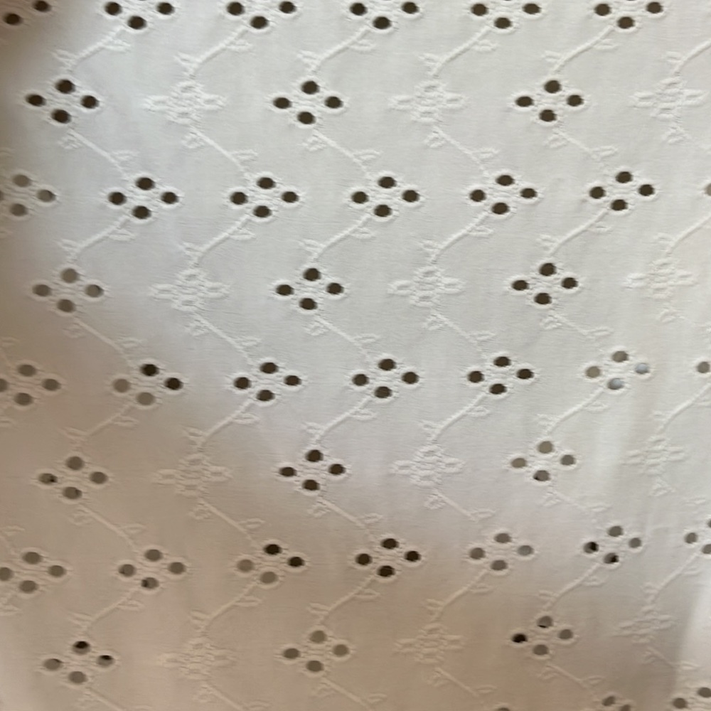 White Eyelet Peplum Top NWOT - Picture 2 of 6